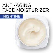 Anti-aging face moisturizer night cream swatch in white jar