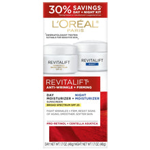 L'Oreal Revitalift day and night anti-wrinkle + firming skincare kit box