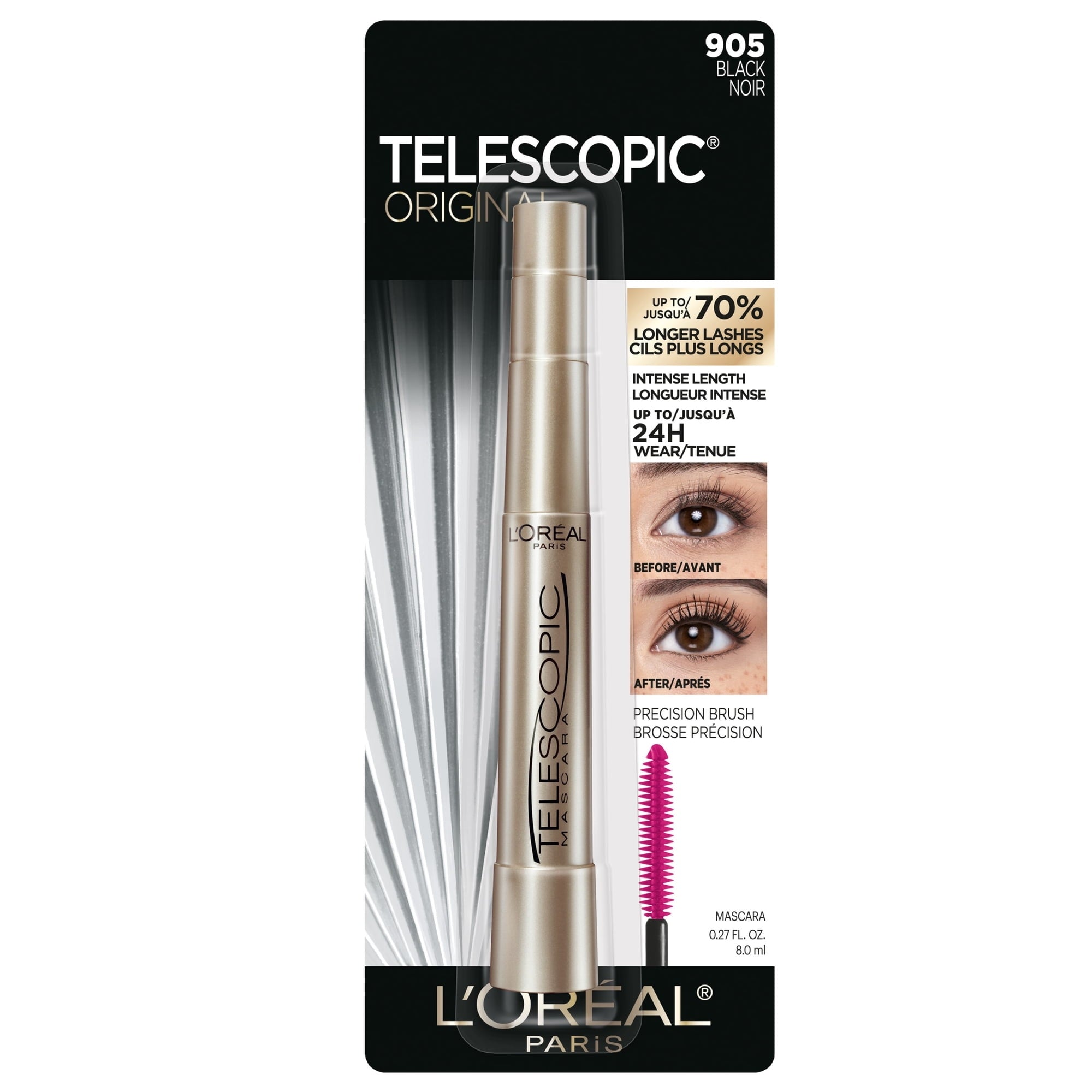 L'Oreal Paris Telescopic Original Washable Intense Lengthening Mascara, 0.27 fl. oz.