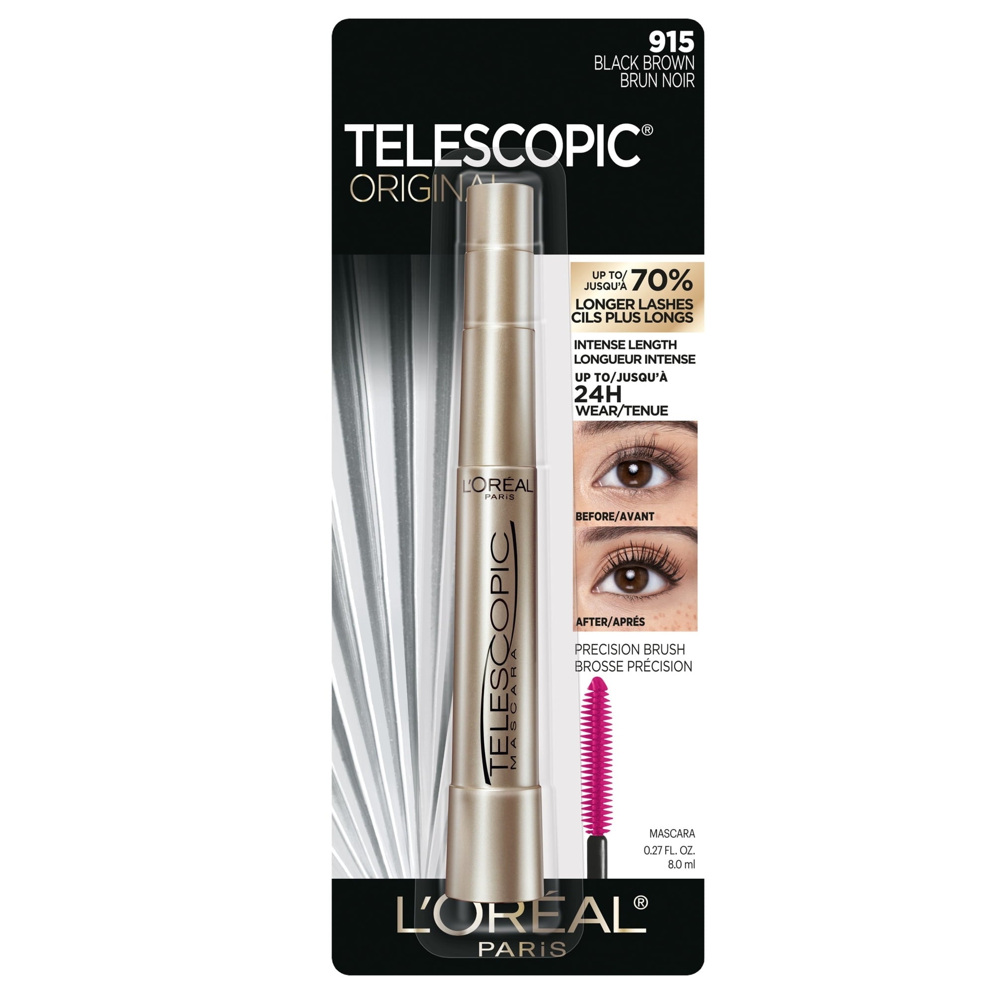 L'Oreal Paris Telescopic Original Washable Intense Lengthening Mascara, 0.27 fl. oz.
