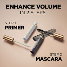 Two-step lash primer and mascara set with applicator brushes