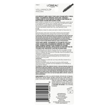 Mascara product box back panel with barcode and directions