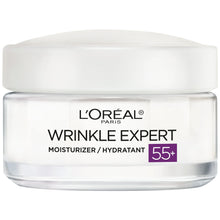White face moisturizer jar with lid, L'Oréal Paris Wrinkle Expert 55+