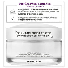 Face moisturizer jar in box with dermatologist tested label and actual size