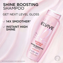 L'Oreal Elvive shine boosting shampoo with glycolic + gloss, pink bottle
