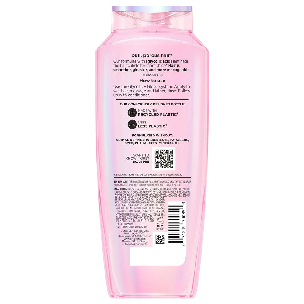 L'Oreal Paris Elvive Glycolic Gloss Shine Enhancing Shampoo, 13.5 fl oz - USA MEGA SHOP