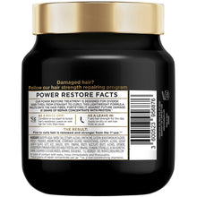 Black hair treatment jar back view with directions panel and barcode label