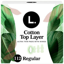 Regular sanitary pad box with wings, ultra-thin cotton top layer, 112 count package