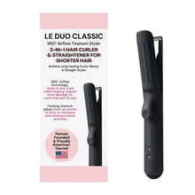 Black 2-in-1 airflow hair straightener and curler with titanium plates