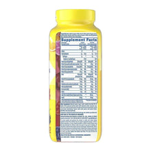 Kids multivitamin gummy supplement bottle showing Supplement Facts chart