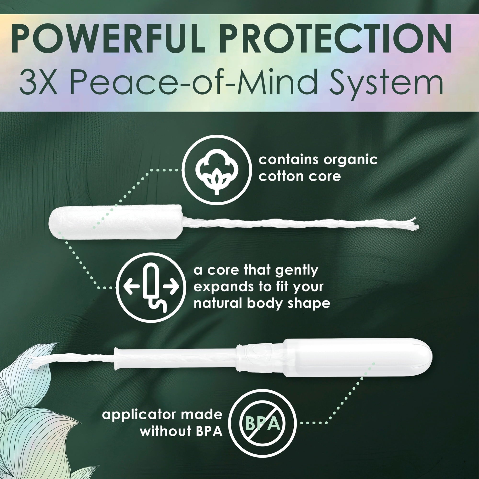 L. Tampons Super/Super Plus Absorbency, Made with Organic Cotton, 36 CT (PACK OF 3 )