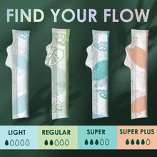 Assorted absorbency tampons: light, regular, super, super plus