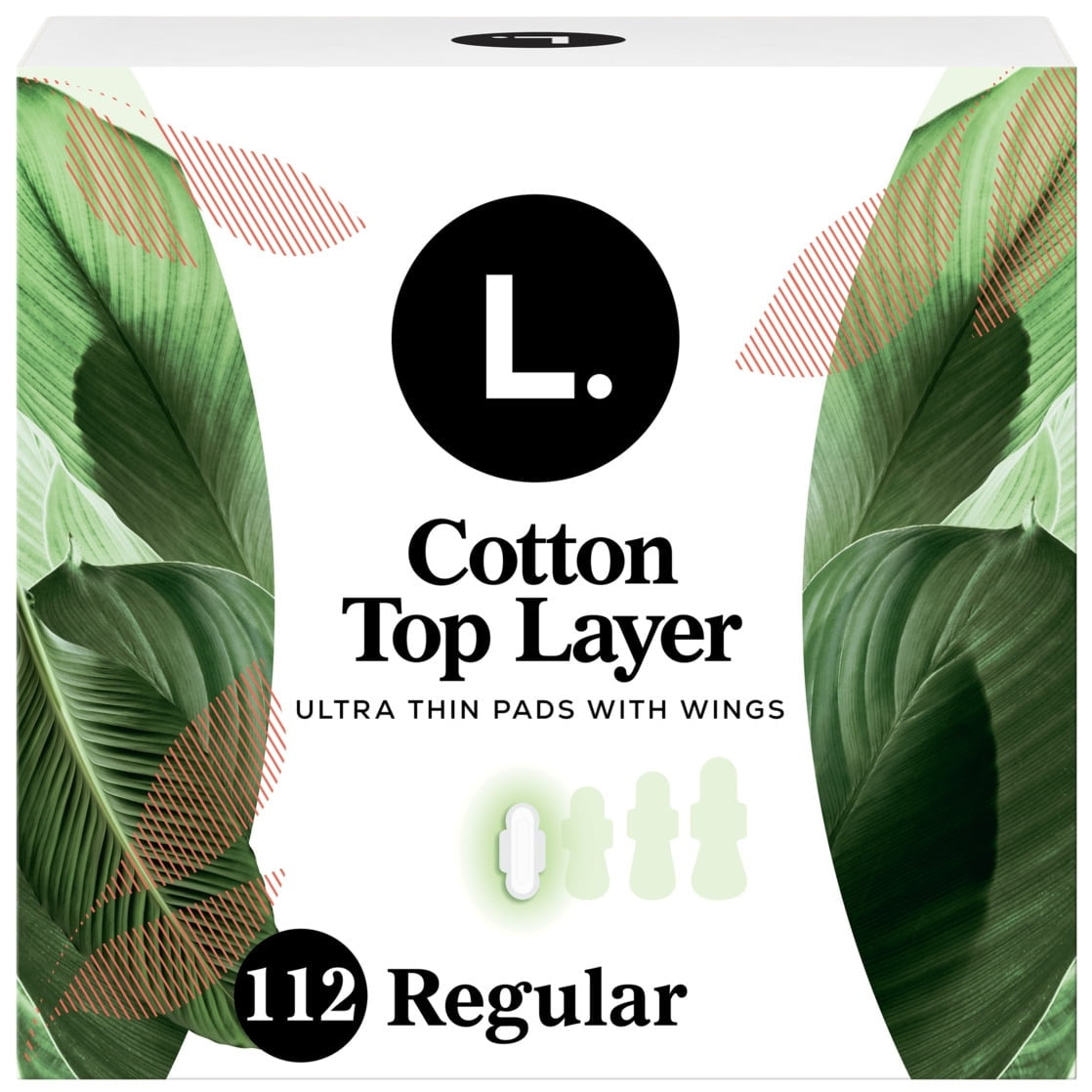 L. Ultra Thin Pads, Organic Cotton Top Layer, Regular, 112 count (PACK OF 3 )