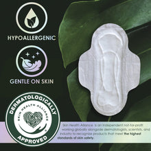 White ultra-thin pad with wings, hypoallergenic and dermatologist-approved