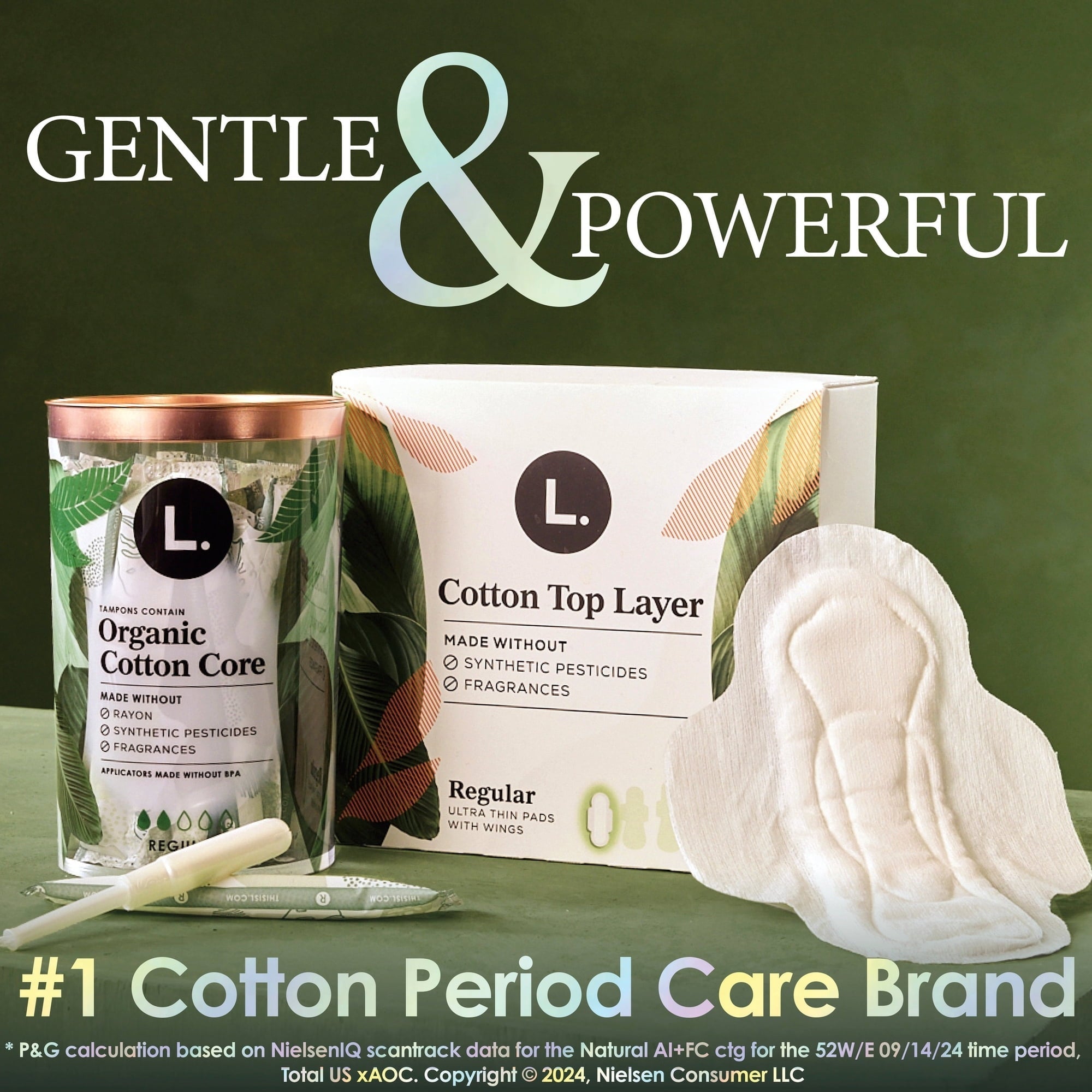 L. Ultra Thin Pads, Organic Cotton Top Layer, Super, 42 count (PACK OF 3 )