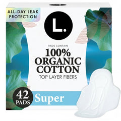 L. Ultra Thin Pads, Organic Cotton Top Layer, Super, 42 count (PACK OF 3 )
