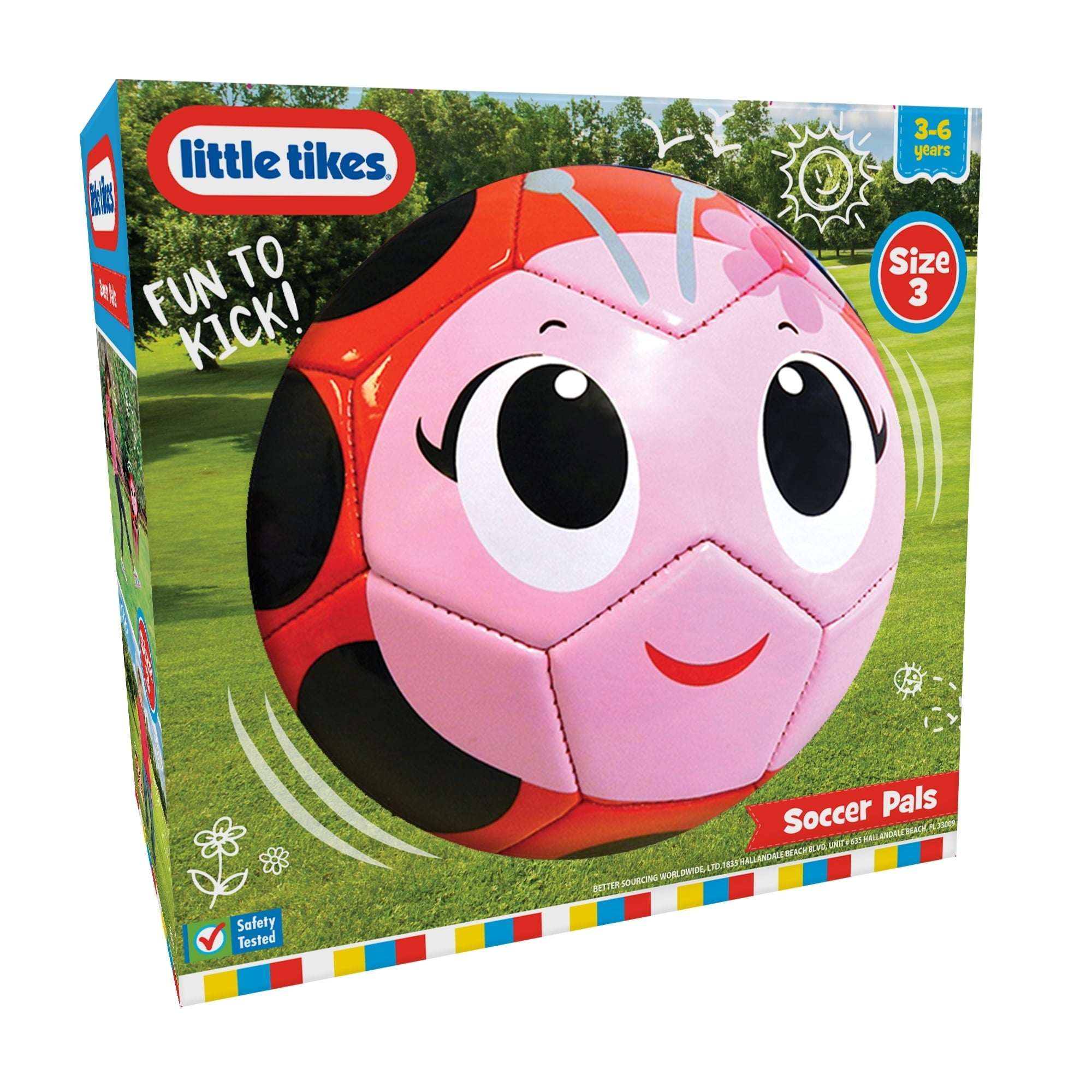 Pelota de fútbol Little Tikes Soccer Pal - Balón de fútbol de juguete de talla 3 para niños, para jugar en interiores y exteriores, balón con personajes para niños pequeños