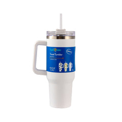 Hello Hobby 40oz Stainless Steel Tumbler with Handle and Lid Straw, Double Wall Insulated, White Blank