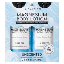 Unscented magnesium body lotion 2-pack gift box with pump bottles