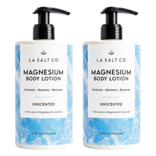 Unscented magnesium body lotion 2-pack with pump bottles, 15 fl oz each