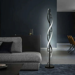 LED Spiral Floor Lamp 60 Inch Modern Floor Lamps Dimmable Black Standing Lamp 34W Contemporary Floor Lamps for Living Room Bedroom Kitchen Office - USA MEGA SHOP
