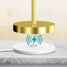 Gold LED patio touch lamp base with touch button and indicator