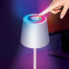 LED touch patio lamp top with color-changing ring, hand pressing control
