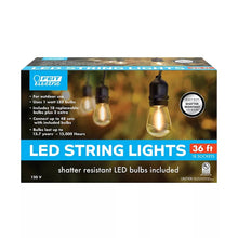 LED string lights retail box, 36 ft with 18 sockets