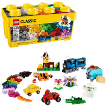 LEGO Classic brick box with colorful bricks and built models