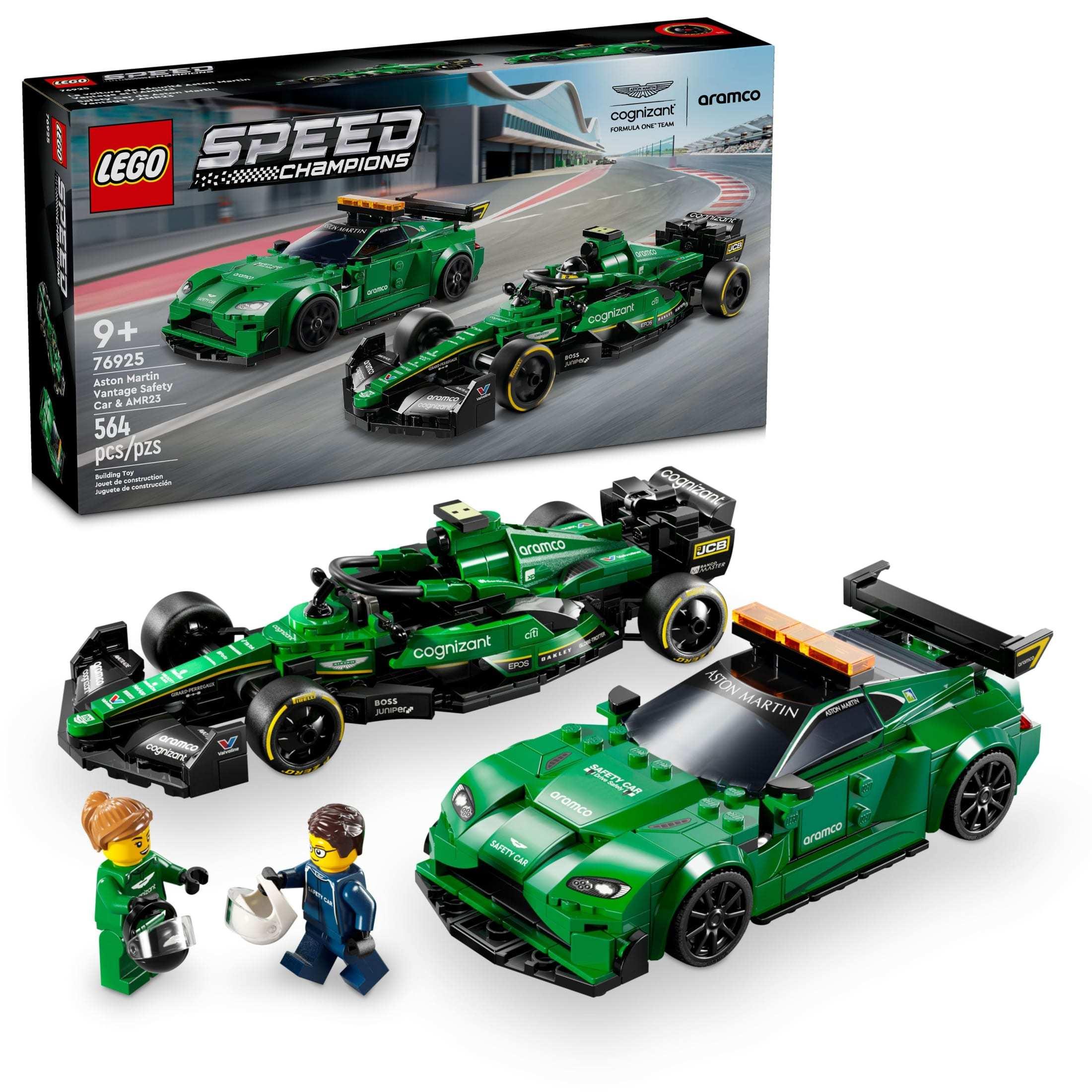 LEGO Speed Champions Aston Martin Safety Car & AMR23 Building Toys - Race Car Toy for Kids, Boys & Girls, Ages 9+ - Gift for Christmas - W/ 2 Minifigures - 76925 - USA MEGA SHOP