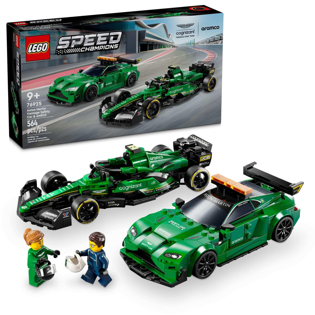 LEGO Speed Champions Aston Martin Safety Car & AMR23 Building Toys - Race Car Toy for Kids, Boys & Girls, Ages 9+ - Gift for Christmas - W/ 2 Minifigures - 76925 - USA MEGA SHOP