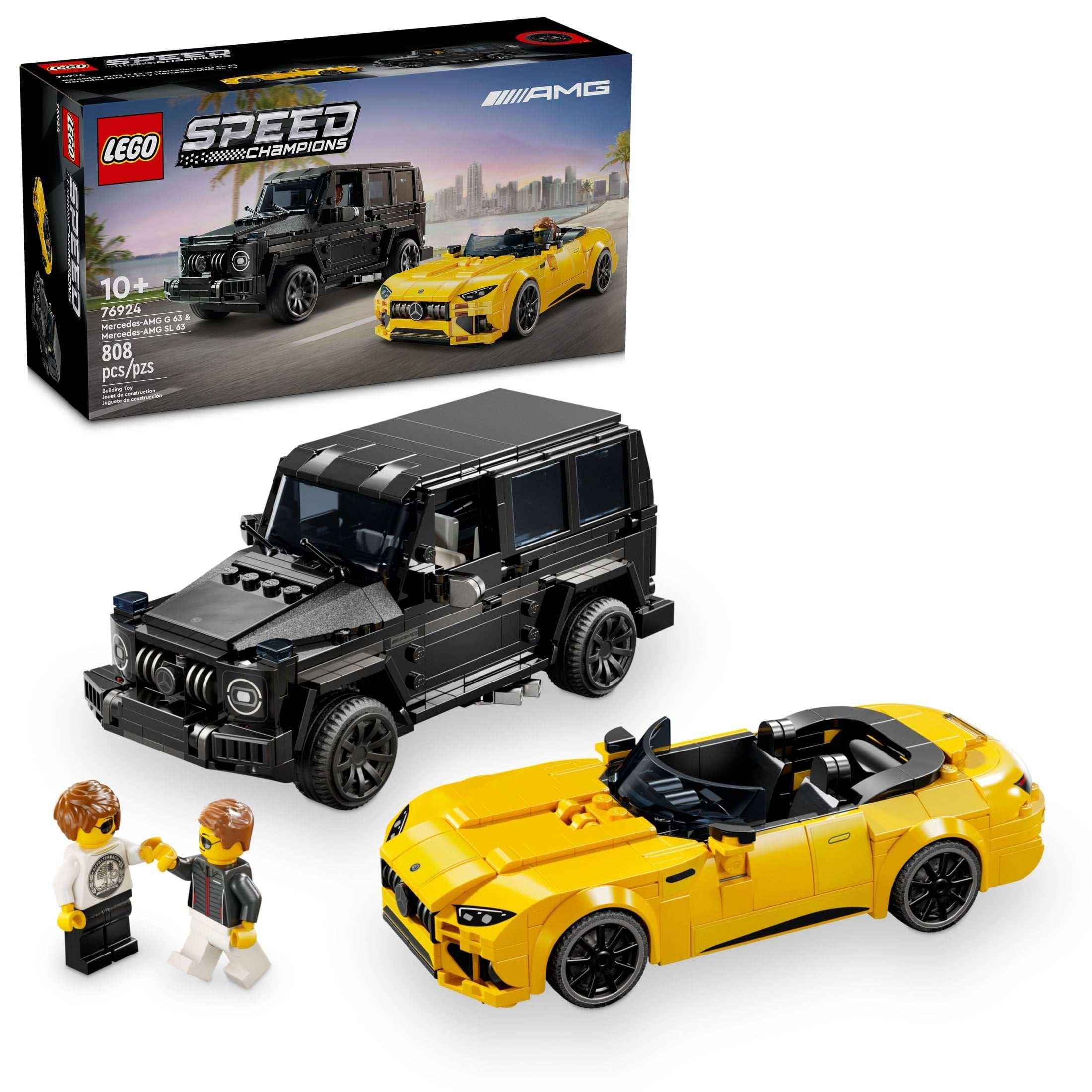 LEGO Speed Champions Mercedes-AMG G 63 & Mercedes-AMG SL 63 Toy Cars - Building Toys Set for Boys & Girls, Ages 10+ - Gift for Christmas - W/ 2 Minifigures - 76924 - USA MEGA SHOP
