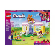 LEGO Friends Bunny Hotel building set box with storefront scene and characters