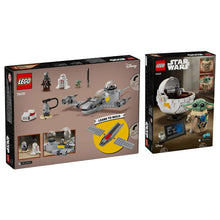 LEGO Star Wars build set boxes showing starship and character figure builds