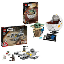 LEGO Star Wars build set with white egg-shaped droid and green character pieces