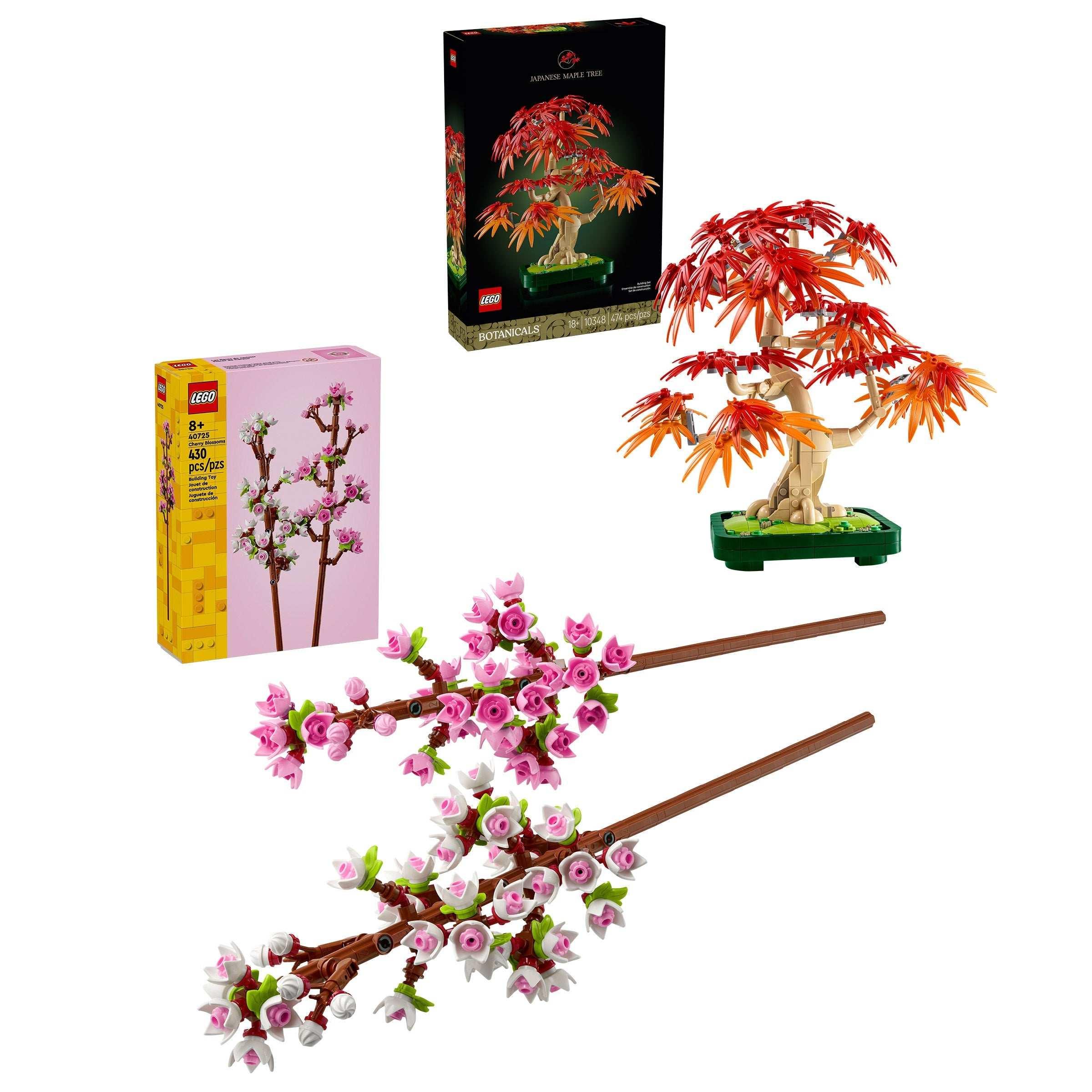 LEGO Japanese Red Maple Bonsai Tree and Cherry Blossoms Bundle - USA MEGA SHOP