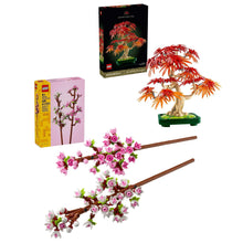 LEGO red maple bonsai tree model with green base and red foliage