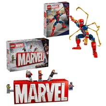 LEGO Marvel action figure and Marvel building set boxes
