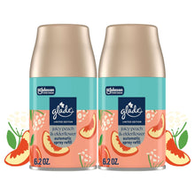 Glade automatic spray refill can pair, juicy peach & elderflower scent, 6.2 oz (2-pack)