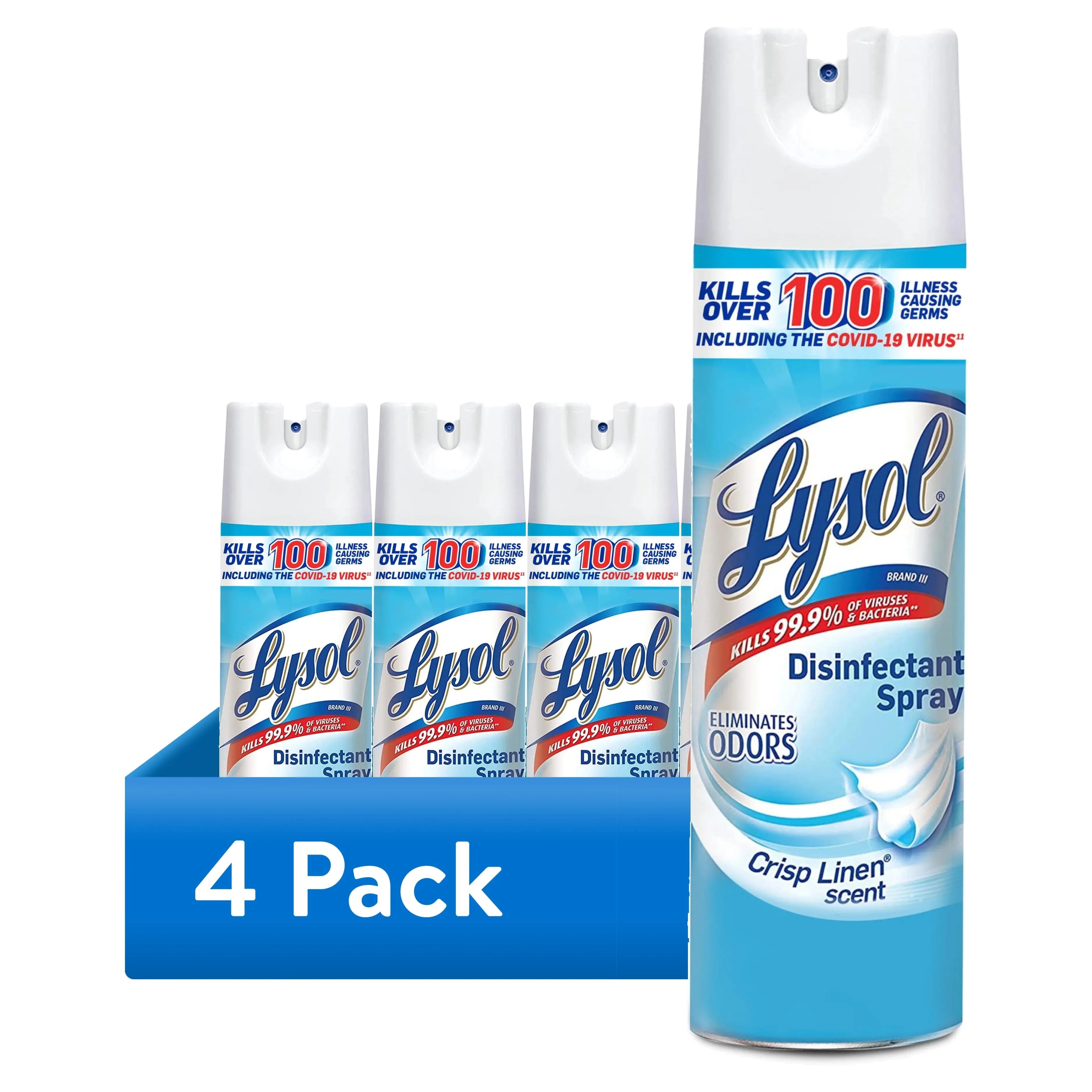 Lysol Disinfectant Spray, Sanitizing and Antibacterial Spray, Crisp Linen Scent, 19 fl oz, 2 Pack - USA MEGA SHOP