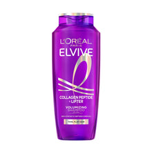 L'Oreal Paris Elvive Collagen Peptide + Lifter volumizing shampoo bottle, front view