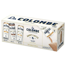 La Colombe Draft Latte variety pack box with can lineup and flavor labels.