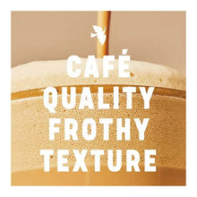 Frothy coffee texture with speckled crema on La Colombe Draft Latte
