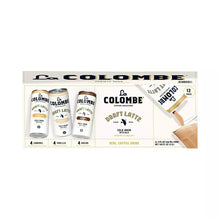 La Colombe Draft Latte variety pack, 12 cans in assorted flavors, box front view