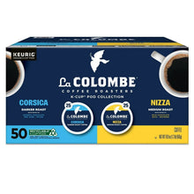 K-Cup coffee pod collection box with three pod lids on front, 50 count