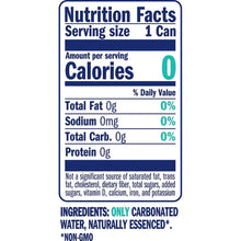 LaCroix Lime nutrition facts panel: 1 can, calories 0, total fat 0g, sodium 0mg