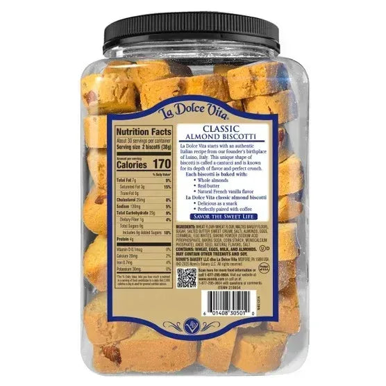 La Dolce Vita Classic Italian Biscotti, 40 oz