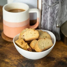 Bowl of almond biscotti cookies