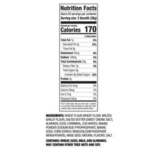 Biscotti nutrition facts panel with ingredients list on jar label