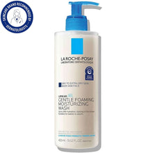 Foaming body and face wash bottle with blue pump, white label, unscented